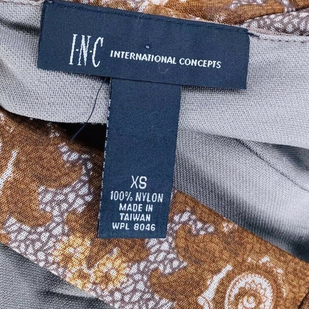 INC International Concepts Macys Halter Top Tank Blouse Brown Paisleys Size XS - Picture 6 of 6